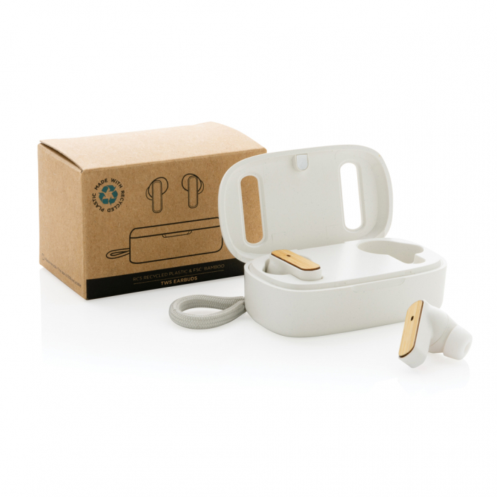 Casti wireless TWS din bambus si plastic reciclat RCS, albastrutooth 5.3 [10]