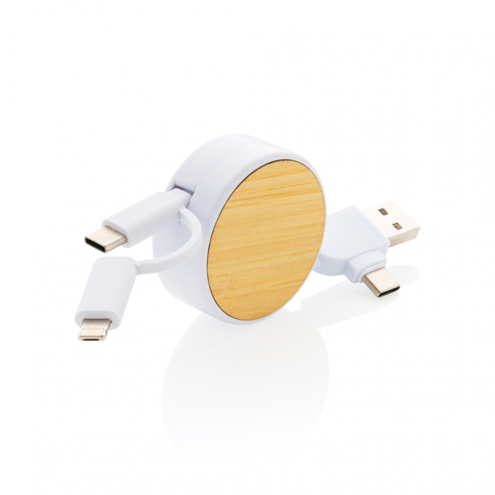 Cablu retractabil 6-in-1 Ontario RCS eco – USB-C, iOS, Micro USB [2]