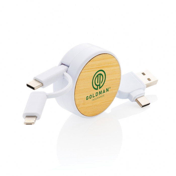 Cablu retractabil 6-in-1 Ontario RCS eco – USB-C, iOS, Micro USB [8]