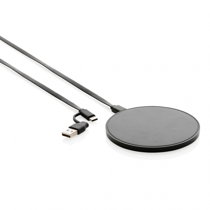 Incarcator wireless 10W RCS din plastic reciclat, cablu dual USB-A si USB-C [2]