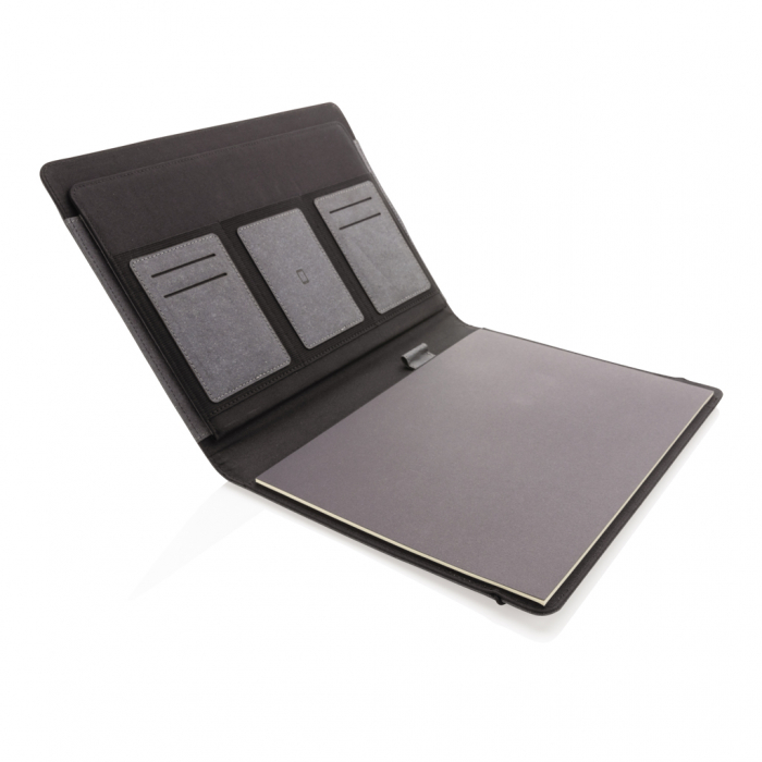 Mapa A4 din piele reciclata cu notepad si buzunare – personalizabila [5]