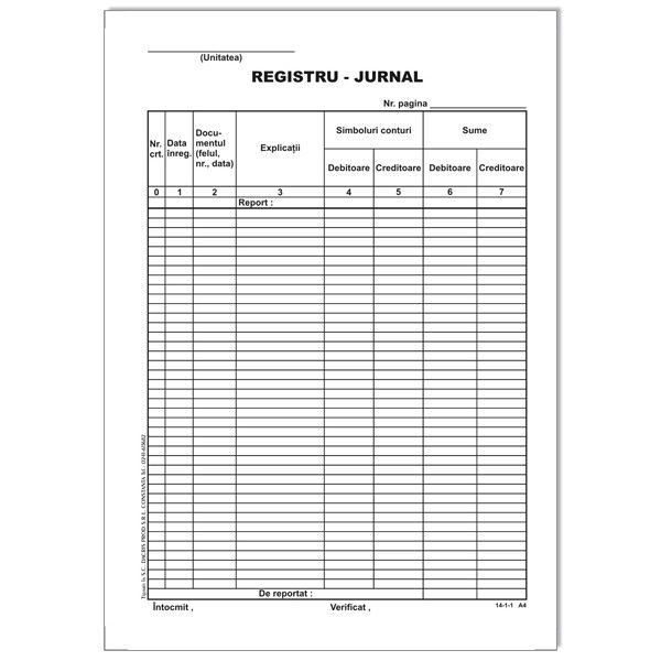 Registru jurnal A4, 100 file, print fata [2]