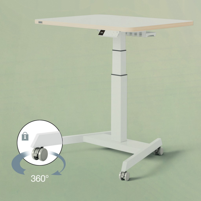 Roți pivotante pentru Biroul ergonomic Leitz Ergo Electric, set 4, blocabile, 360° [2]