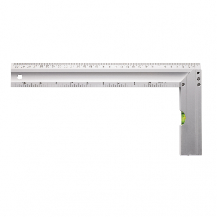 Rigla patrata aluminiu 30 cm/10 inch cu boloboc integrat [5]