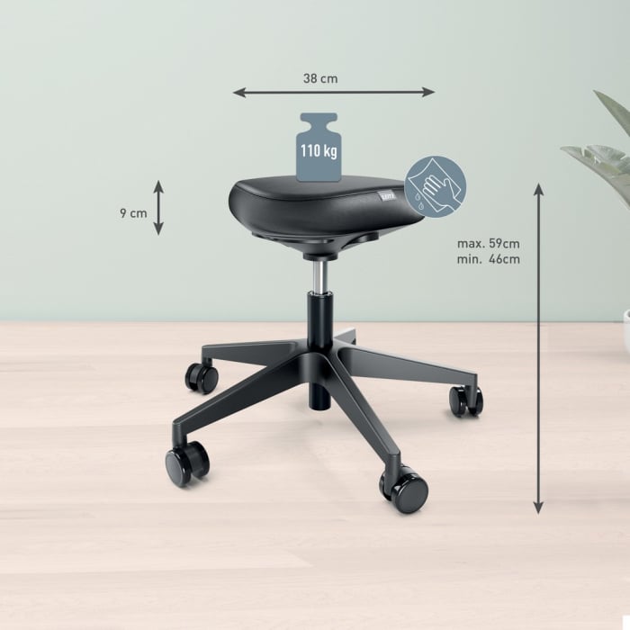 Scaun ergonomic Leitz Ergo cu roți, șezut tip șa, spumă DDF, reglabil 46–59 cm [3]