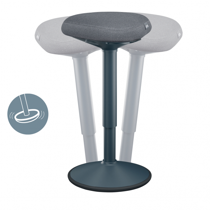 Scaun Ergonomic Leitz Ergo – Pozitie Sezut/In Picioare, Inaltime Reglabila (57-82 cm), Gri-Pastel si Gri-Carbune [6]