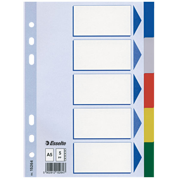 Separatoare Esselte plastic A5 5 taste [2]