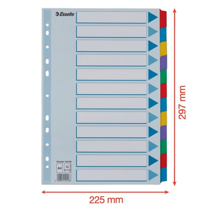 Separator din carton Esselte A4, 12 taste [2]
