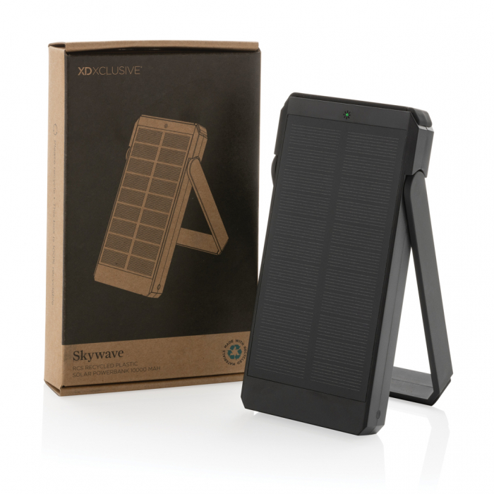 Powerbank solar 10.000 mAh din plastic reciclat RCS, incarcare rapida 10W, Skywave [13]