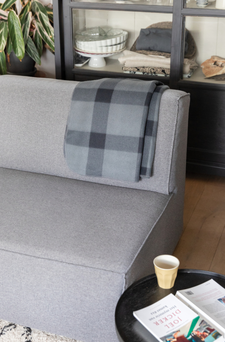 Patura pufoasa din fleece cu imprimeu in carouri [7]