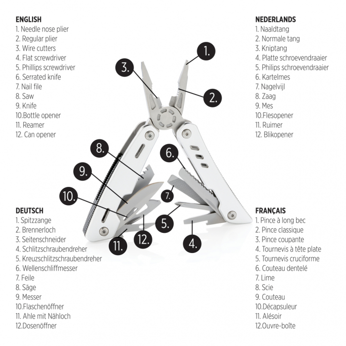 Multitool Solid din aluminiu si inox cu 12 functii rezistente [8]