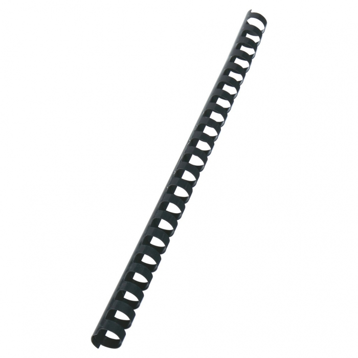 Spira legare documente GBC, plastic, A4, 21 inele, 16 mm, 145 coli, 100 buc/set, negru [1]