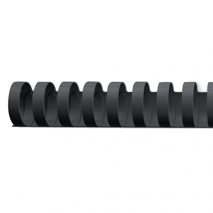 Spira legare documente GBC, plastic, A4, 21 inele, 19 mm, 165 coli, 100 buc/set, negru [5]