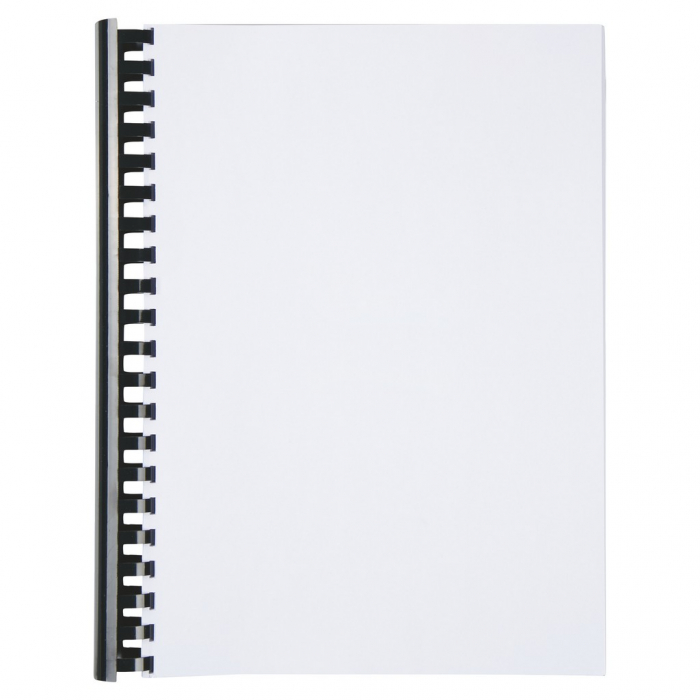 Spira legare documente GBC, plastic, A4, 21 inele, 28 mm, 240 coli, 100 buc/set, negru [3]