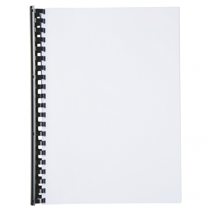 Spira legare documente GBC, plastic, A4, 21 inele, 38 mm, 330 coli, 100 buc/set, negru [2]