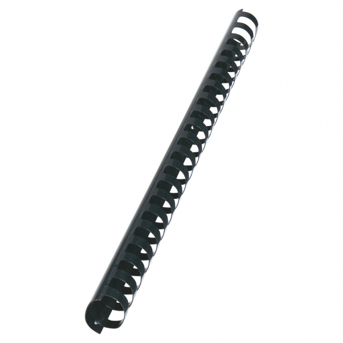 Spira legare documente GBC, plastic, A4, 21 inele, 38 mm, 330 coli, 100 buc/set, negru [1]