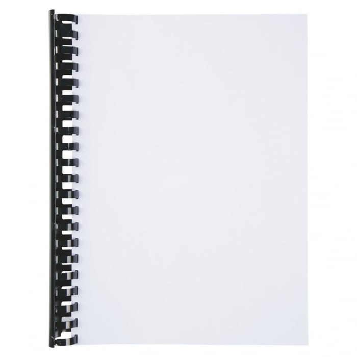 Spira legare documente GBC, plastic, A4, 21 inele, 51 mm, 450 coli, 100 buc/set, negru [2]