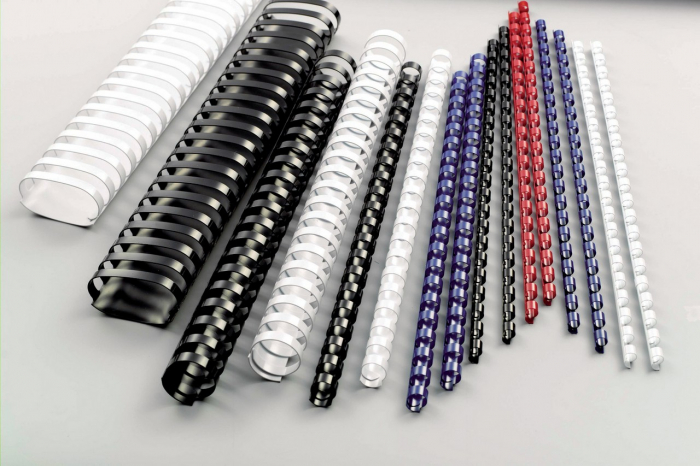 Spira legare documente GBC, plastic, A4, 21 inele, 6 mm, 25 coli, 100 buc/set, negru [4]
