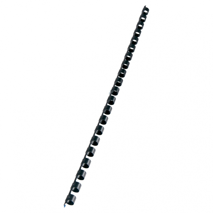 Spira legare documente GBC, plastic, A4, 21 inele, 8 mm, 45 coli, 100 buc/set, negru [1]