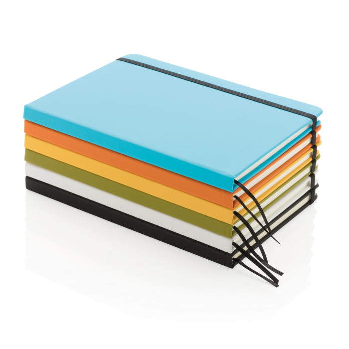 Agenda clasica A5 cu coperta PU, inchidere elastica si pagini dictando, hartie ivory, personalizabila. [10]