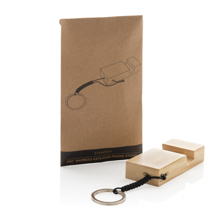 Standkey breloc suport telefon din bambus FSC® 100% [5]
