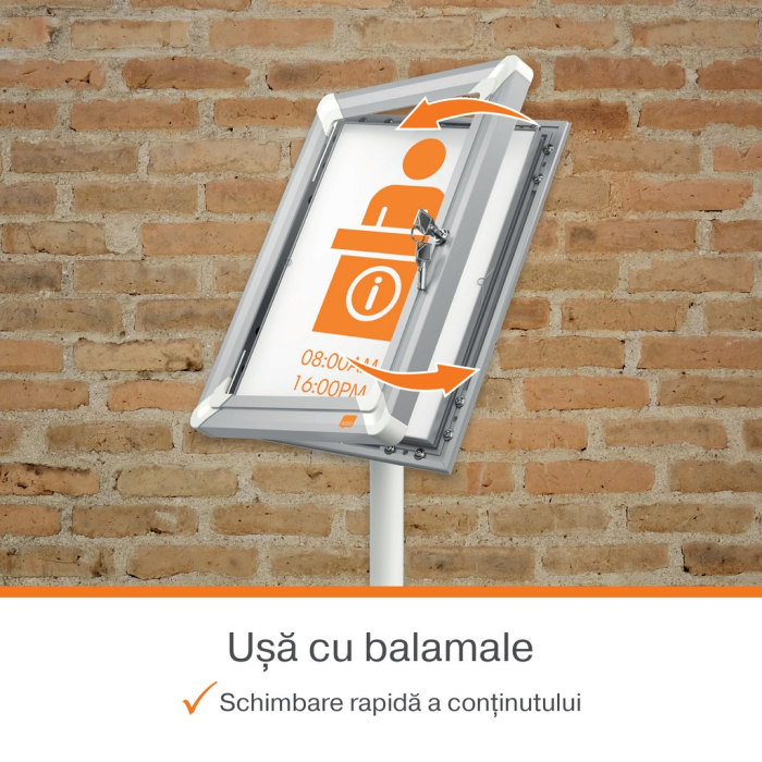 Stativ rama NOBO Premium Plus, cu cheie, A4, gri [7]