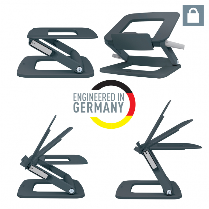 Suport Ergonomic Leitz Ergo – Ajustabil, Plastic Partial Reciclat, Gri-Carbune [4]