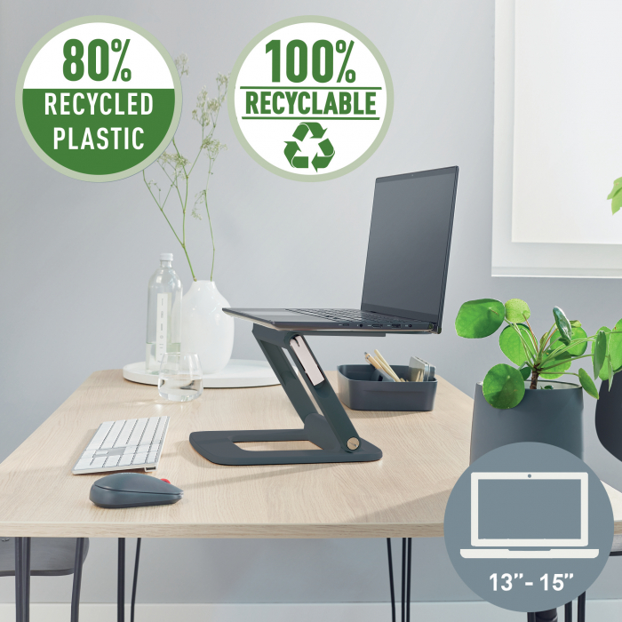 Suport Ergonomic Leitz Ergo – Ajustabil, Plastic Partial Reciclat, Gri-Carbune [3]