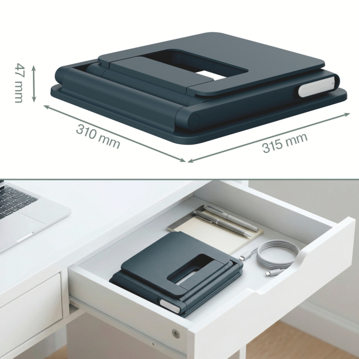Suport ergonomic Leitz Ergo, pentru laptop, ajustabil, pozitie sezut/ in picioare, gri-carbune [4]
