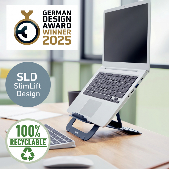 Suport Ergonomic Leitz Ergo Slim – Ajustabil, Aluminiu, Reciclabil, Gri-Carbune [7]