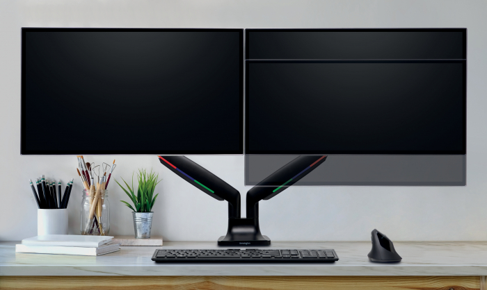 Suport monitor Kensington One-Touch, cu doua brate, negru [2]