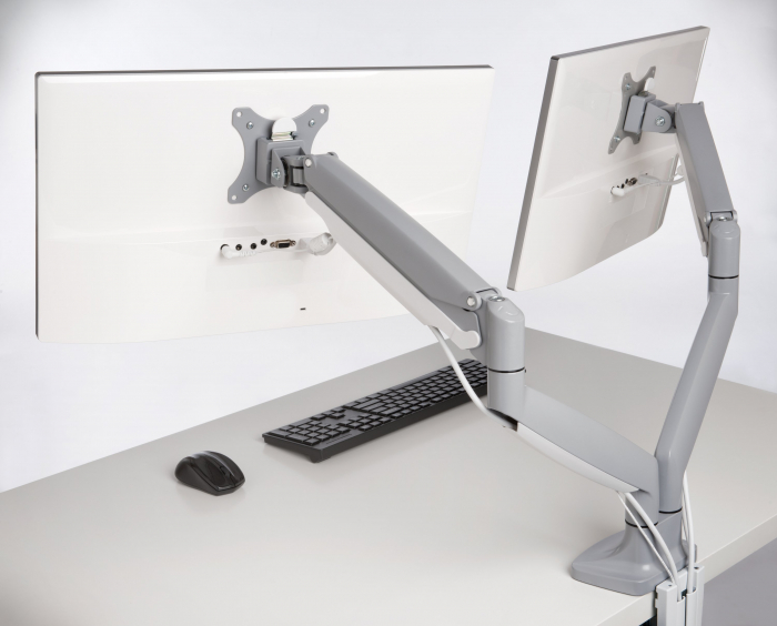 Suport pentru monitor Kensington One-Touch, cu doua brate ajustabile, alb [4]