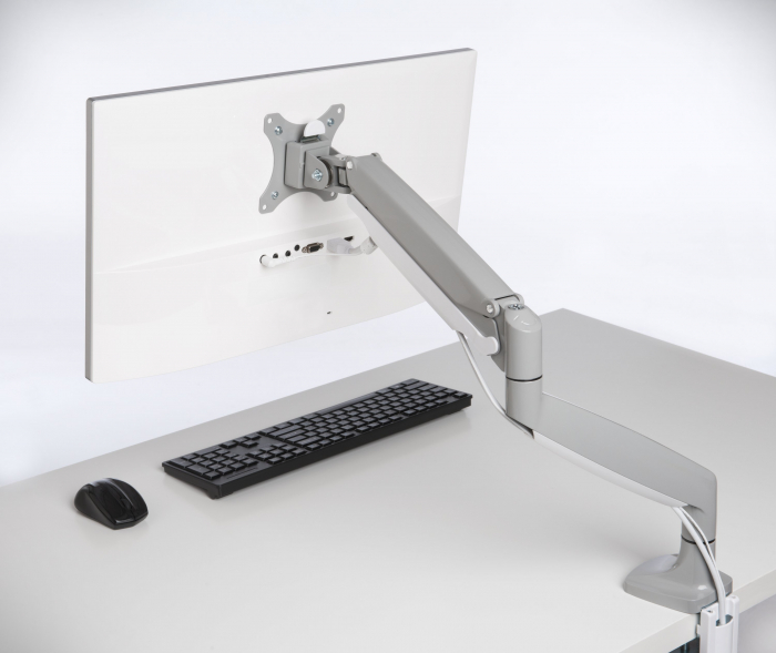 Suport pentru monitor Kensington One-Touch, cu un brat ajustabil, alb [7]