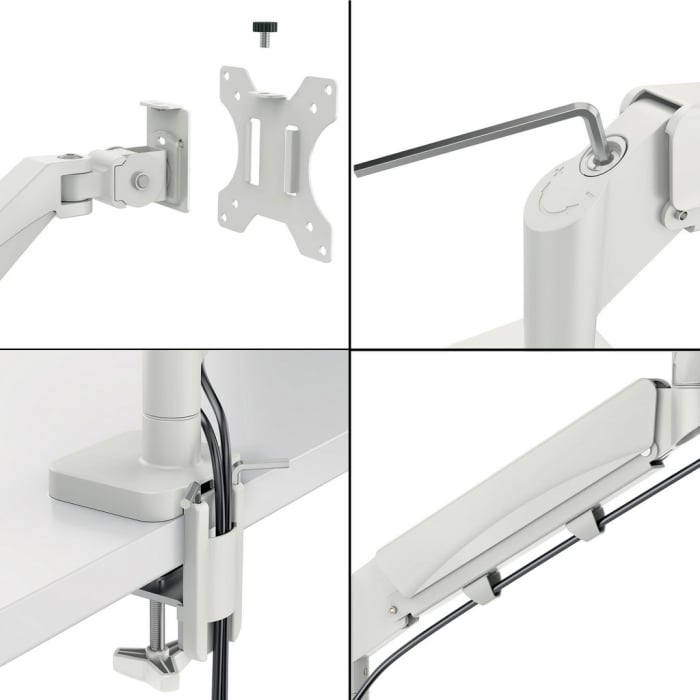 Suport pentru monitor Leitz Ergo, brat ajustabil si extensibil, cu fixare pe birou, gri [12]