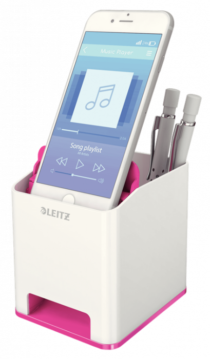 Suport pixuri Leitz WOW cu amplificare sunet albastru/alb [2]