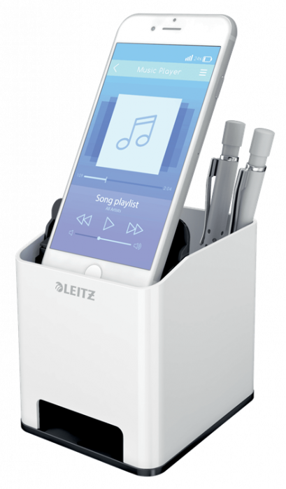 Suport pixuri Leitz WOW cu amplificare sunet albastru/alb [2]