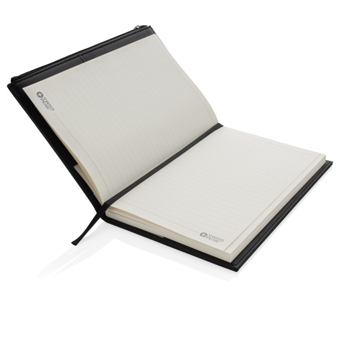 Agenda multifunctionala A5 Swiss Peak PU cu buzunar fermoar – personalizabila [5]