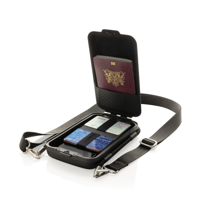 Etui de calatorie Swiss Peak OSLO RCS Hardshell, protectie telefon, compartimente documente si curea detasabila [3]