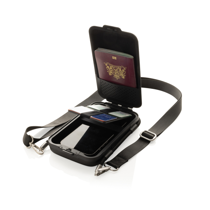 Etui de calatorie Swiss Peak OSLO RCS Hardshell, protectie telefon, compartimente documente si curea detasabila [4]