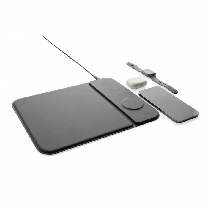 Mousepad cu incarcare wireless 3-in-1 15W Swiss Peak, PU reciclat RCS [4]
