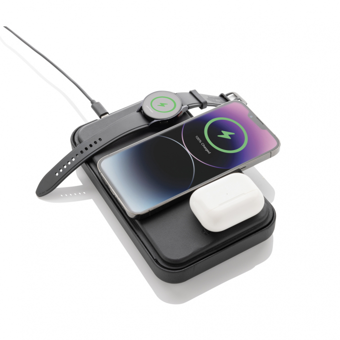 Geanta de calatorie cu incarcator wireless 3-in-1 15W Swiss Peak, poliester reciclat RCS [4]