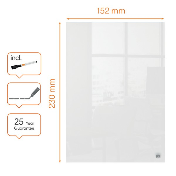 Tabla NOBO Impression Pro, sticla, pentru birou, 2 markere incluse, 2 buc/set [4]
