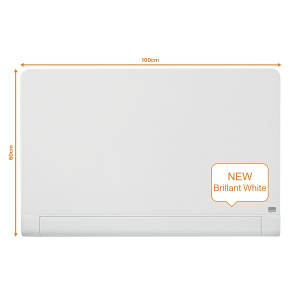 Tabla NOBO Impression Pro Widescreen 45", sticla, 100x56 cm, magnetica, colturi rotunjite, include marker, tavita si magneti [4]