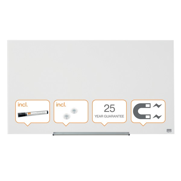 Tabla NOBO Impression Pro Widescreen 45", sticla, 100x56 cm, magnetica, include marker, tavita si magneti [4]