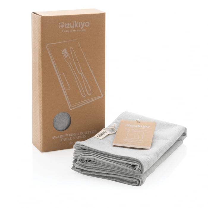 Set 4 servete de masa Ukiyo Aware™ din bumbac reciclat – 45x45 cm, eco-friendly [7]