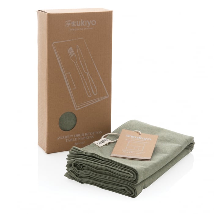 Set 4 servete de masa Ukiyo Aware™ din bumbac reciclat – 45x45 cm, eco-friendly [12]
