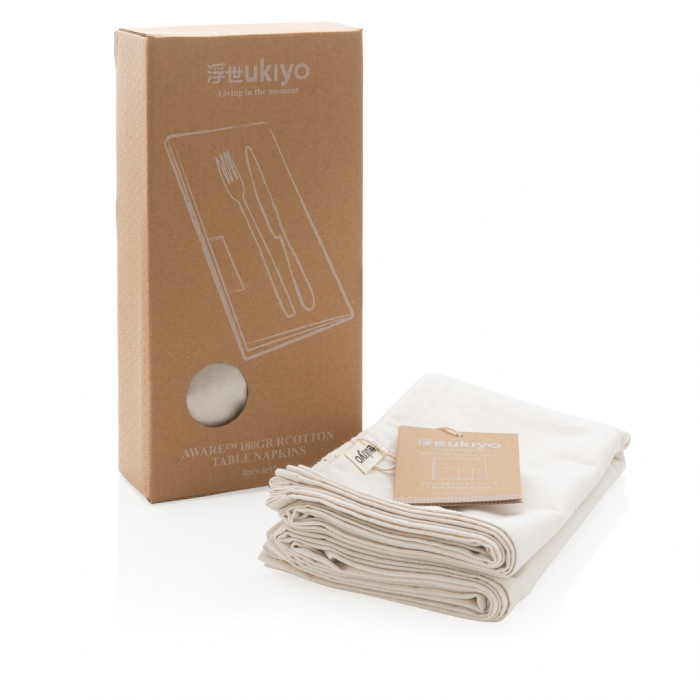 Set 4 servete de masa Ukiyo Aware™ din bumbac reciclat – 45x45 cm, eco-friendly [7]