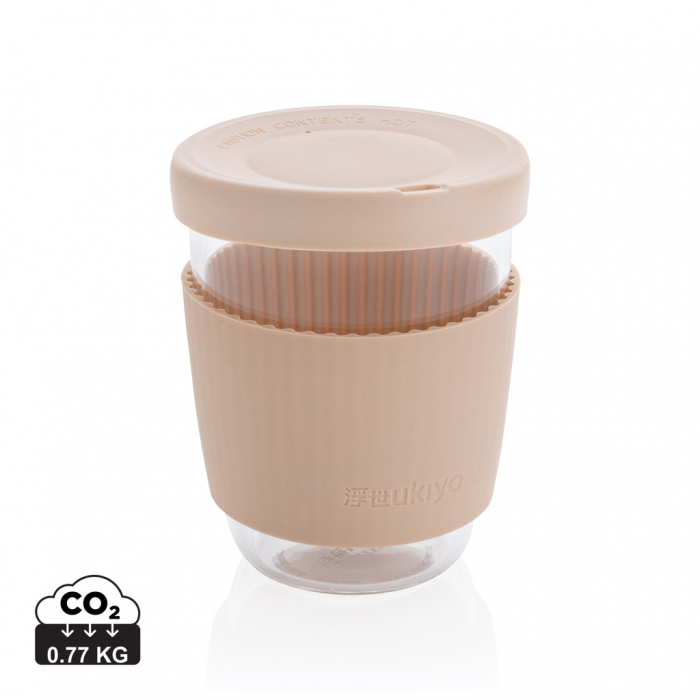 Pahar Ukiyo din sticla borosilicata cu capac si husa silicon, 360ml [1]