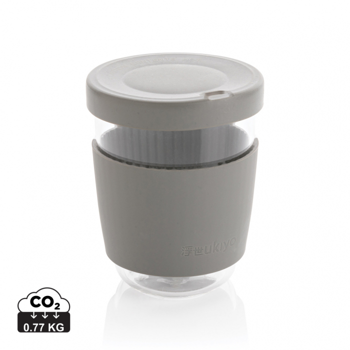 Pahar Ukiyo din sticla borosilicata cu capac si husa silicon, 360ml [1]