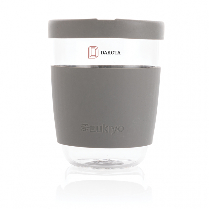 Pahar Ukiyo din sticla borosilicata cu capac si husa silicon, 360ml [6]